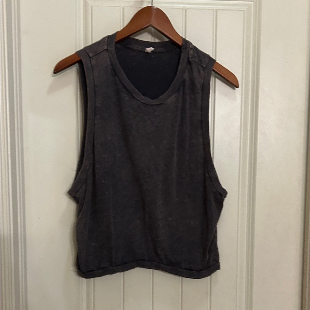 Free people Movement M black acid wash Sleeveless Top